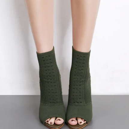 Elara Peep-Toe Heel (Green)