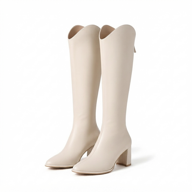 Saffron Knee-High Boot (Beige)