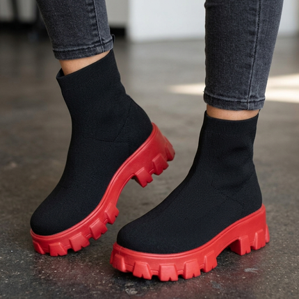 Harper Boot (Black/Red)