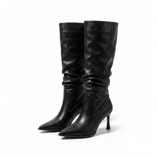 Celestia Stiletto Boots (Black)