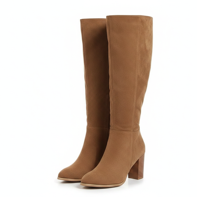 Rosetta Block Heel Boots (Khaki)