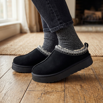 Hannah Platform Fuzzie (Black)