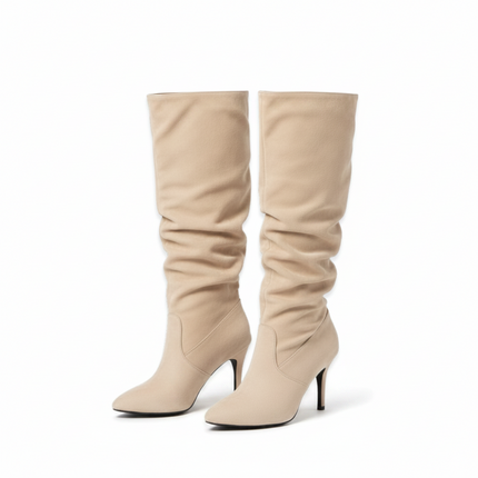 Allure Knee High Boots (Beige)