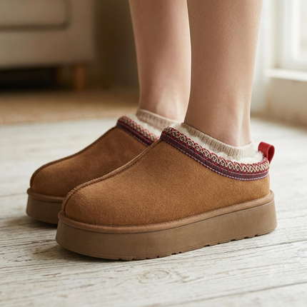 Hannah Platform Fuzzie (Khaki)