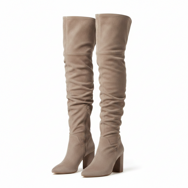Theodora Over-Knee Boots (Light Brown)