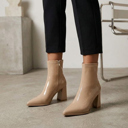 Gwendolyn Ankle Boots (Beige)