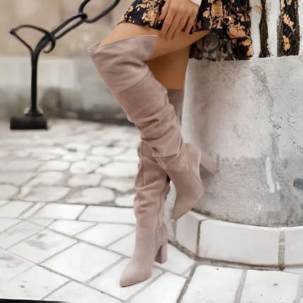 Theodora Over-Knee Boots (Brown)