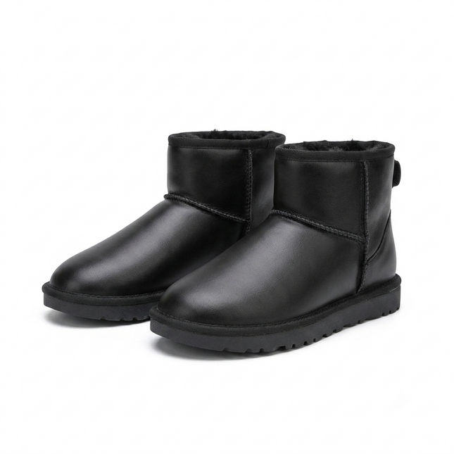 Freya Fuzzie Boot (Black Leather)