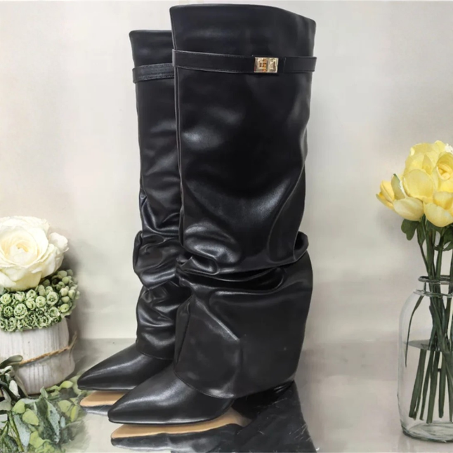 Atelier Knee-High Boots (Black PU)