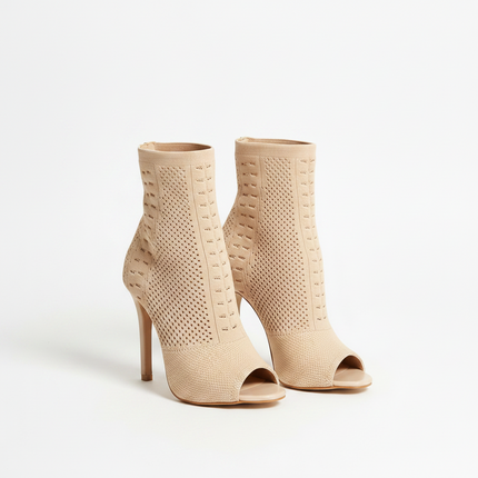 Elara Peep-Toe Heel (Beige)