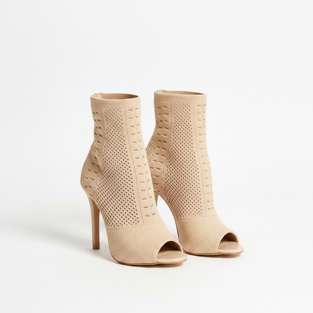 Elara Peep-Toe Heel (Beige)