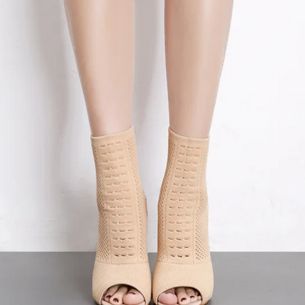 Elara Peep-Toe Heel (Beige)