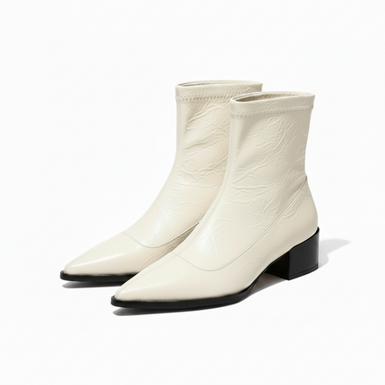 Beatrice Pointed Boots (Creamy White)