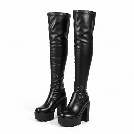 Nicolette Thigh-High Boots (Black)