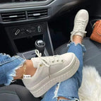 Beige white shoes