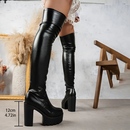 Nicolette Thigh-High Boots (Black)