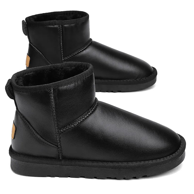 Freya Fuzzie Boot (Black Leather)