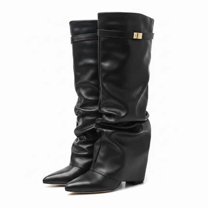 Atelier Knee-High Boots (Black PU)