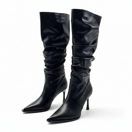 Celestia Stiletto Boots (Black)