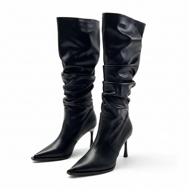 Celestia Stiletto Boots (Black)