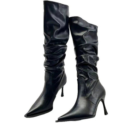 Celestia Stiletto Boots (Black)
