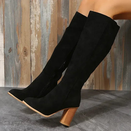 Rosetta Block Heel Boots (Khaki)
