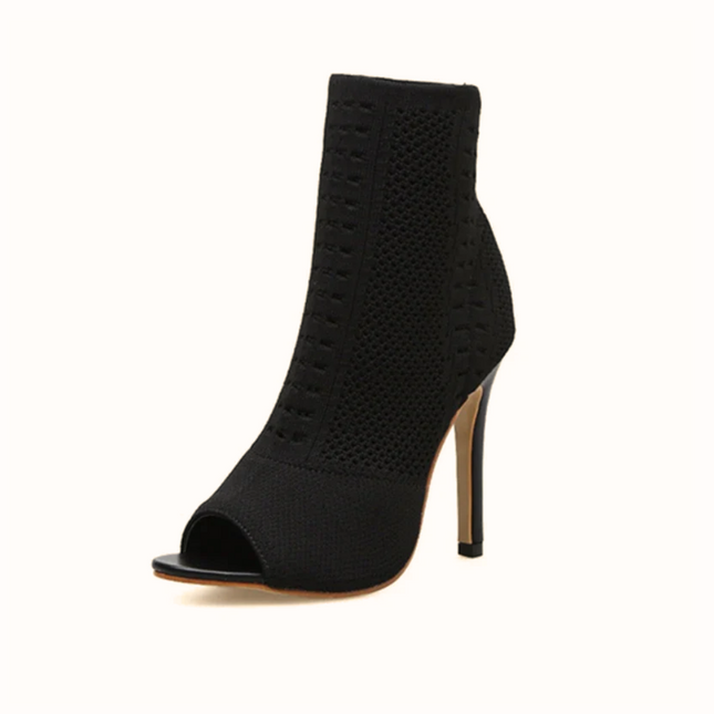 Elara Peep-Toe Heel (Black)