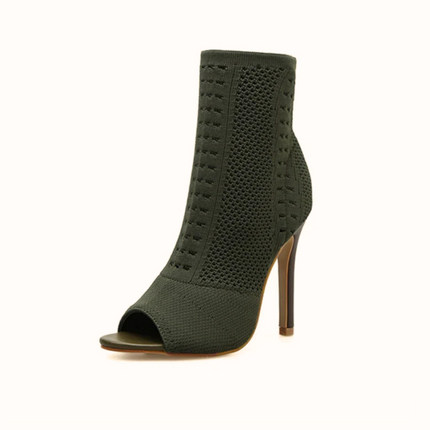 Elara Peep-Toe Heel (Green)